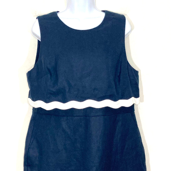 NEW J.Crew Going Places 100% Linen Dress Scalloped Layered Sheath Sleeveless 16 - Picture 4 of 15